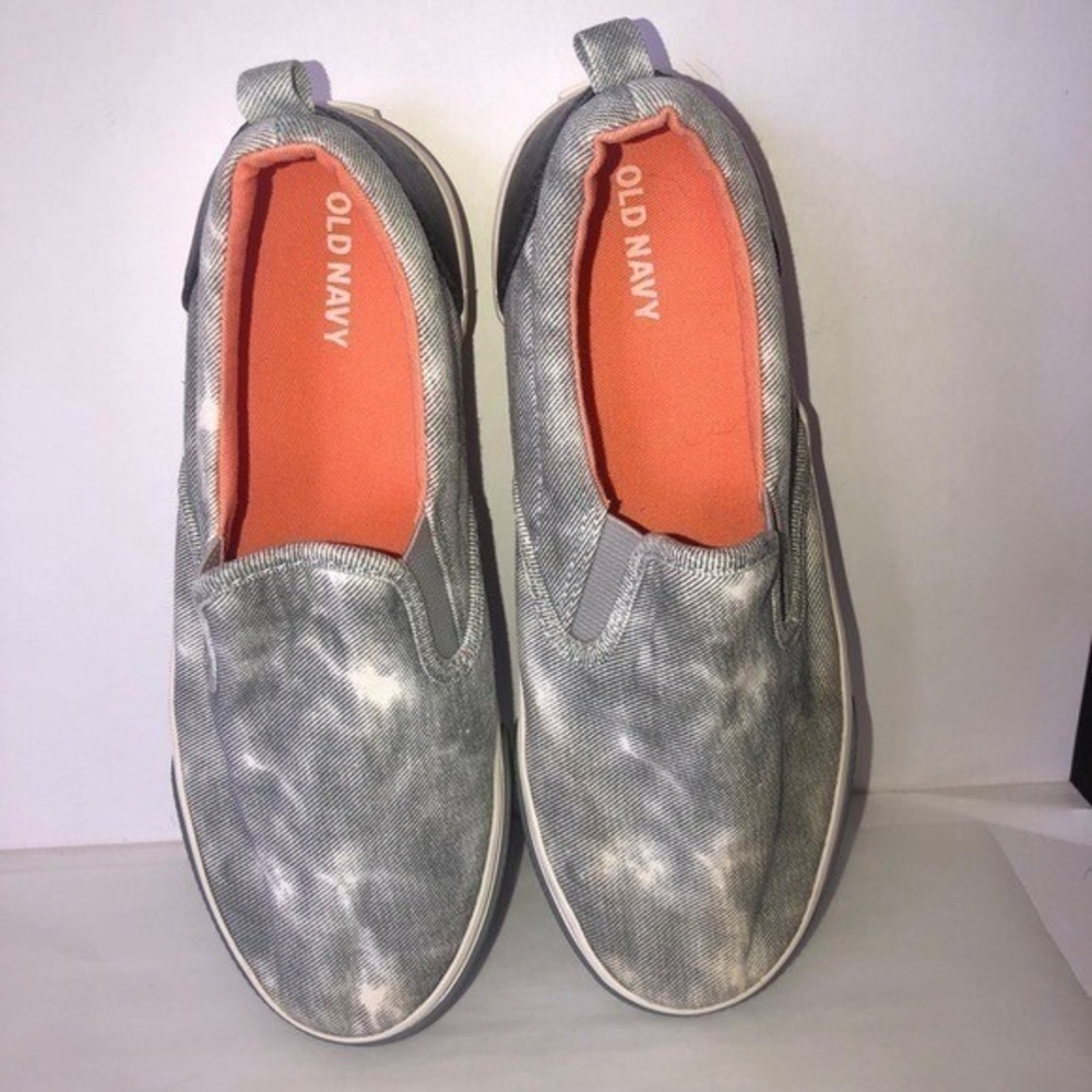 Old Navy Slip On Grey Smoke Tie Dye Tennis Sneakers Size 3